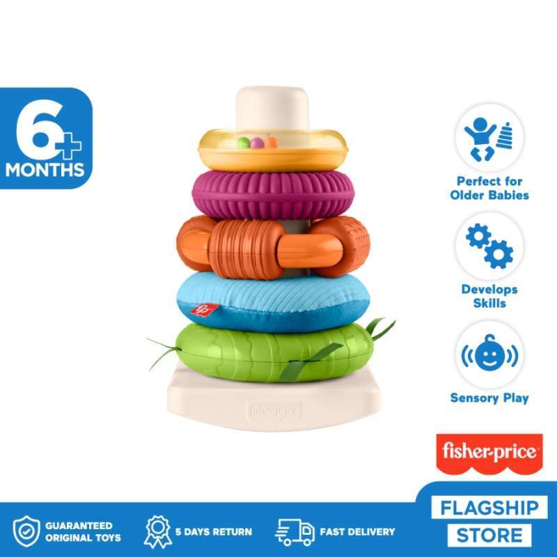 Jual Fisher-price Sensory Rock-a-stack Roly-poly Stacking Toy