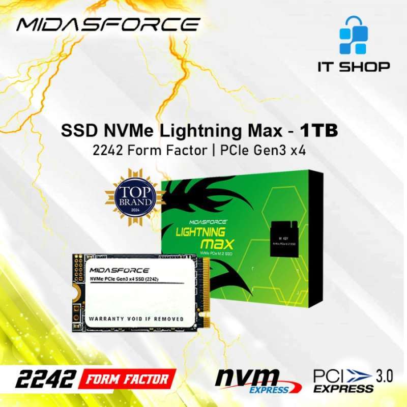 Midasforce SSD NVMe PCIe Gen Lightning Max 2242 1TB