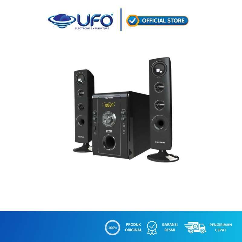 POLYTRON Bluetooth Multimedia Speaker with Bazzoke Bass, LED Display, and 2 Mic Inputs for Karaoke Fun, Ideal for Home Entertainment Enthusiasts