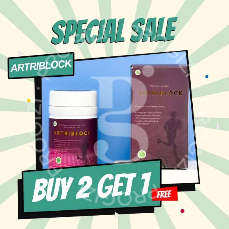 BUY 2 GET 1 FREE Artriblock Obat Herbal Alami Menghilangkan Nyeri Sendi Otot Tulang Lutut Asli Original 100% BPOM Artriblok