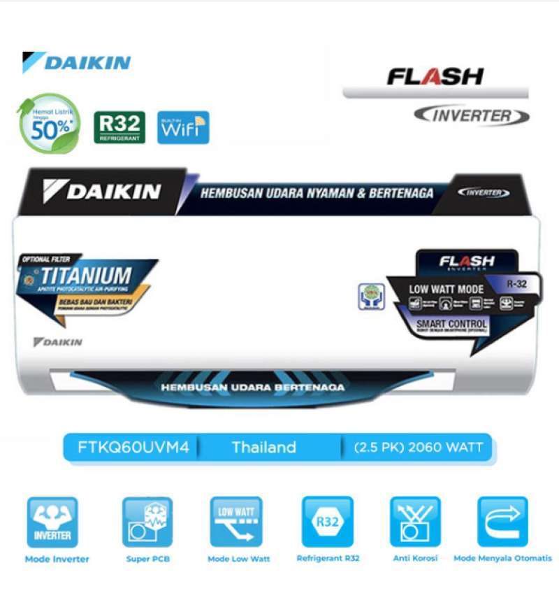 Promo Daikin Ac Flash Inverter [2.5 Pk] Stkq60uv - Ftkq60uvm4 ...
