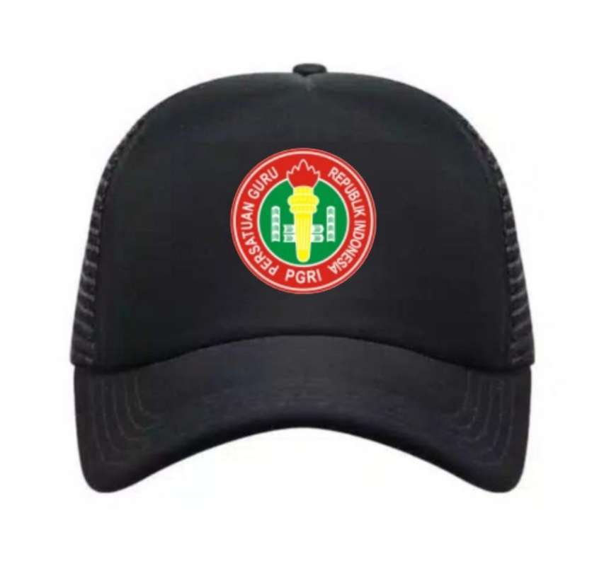 Topi Trucker Jaring Hat Cap Distro Logo PGRI Persatuan Guru Republik  Pendidikan sekolah murid sablon bordir polos custom indonesia pria wanita  unisex