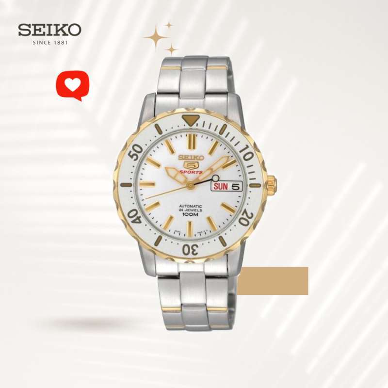 Seiko Automatic 24 Jewels Original SRP194K1 38mm White Dial Jam Tangan  Unisex - Main Image