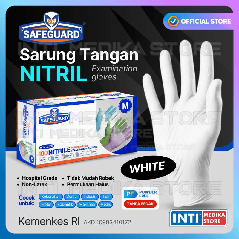 Nitrile Safeguard Powder Nitrile Gloves Large Safeguard Nitrile