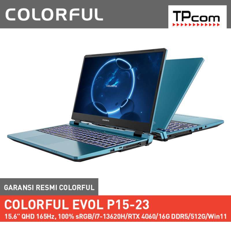 Evol i7-12700H RTX4060 15.6型 QHD 165Hz 100%srgb 16GB 512GB COLORFUL EVOL P15 with up to 15.6″ QHD 165Hz display, up to 13th