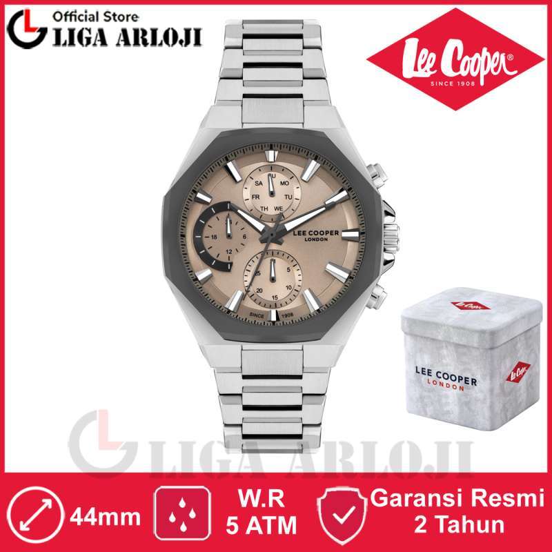 LEE COOPER Jam Tangan Pria Analog Chrono Multifungsi 44mm  Original