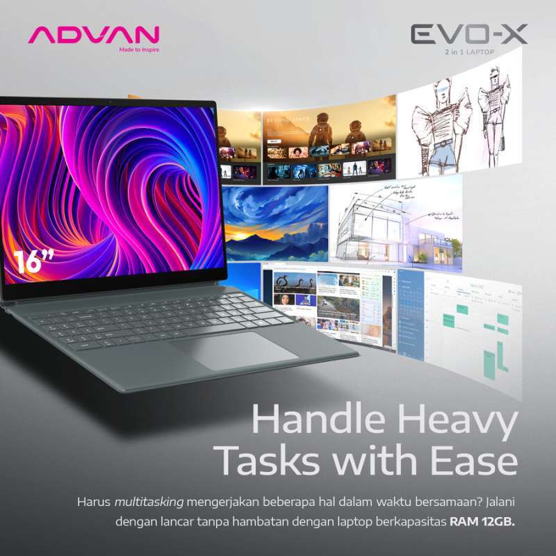 Jual Laptop Advan Evo-x RAM 12gb 512gb Notebook Intel I3 Windows 11 New ...