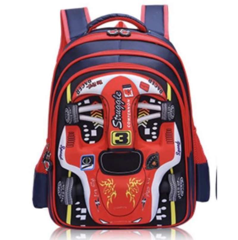 Tas Anak Sekolah SD Ransel 3D Mobil Balap Racing Car TKMWH05