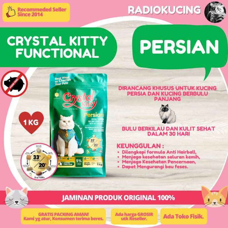 Jual Crystal Kitty Persian 1 Kg Freshpack Cat Food Premium Crystal ...