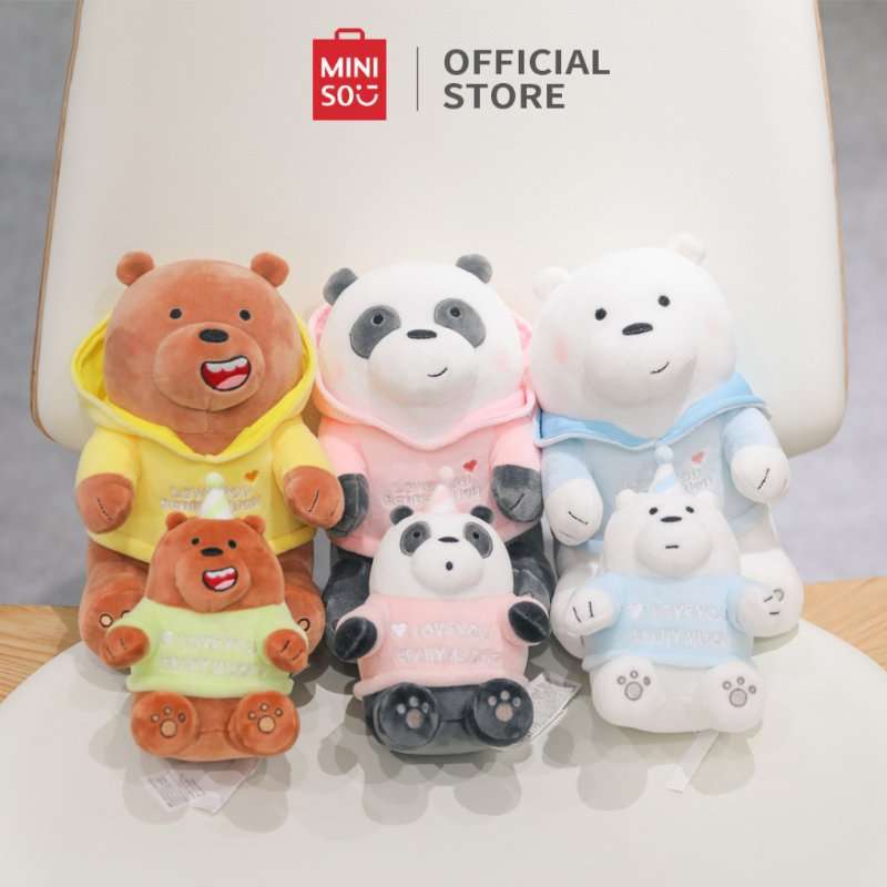 Promo Miniso Boneka Lucu We Bare Bears Beruang Pakai Sweater