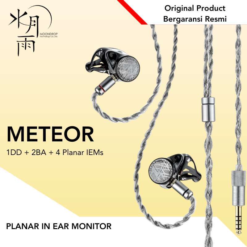 Moondrop METEOR 1DD+2BA+4 Planar Drivers IEMs In Ear Monitor Earphones