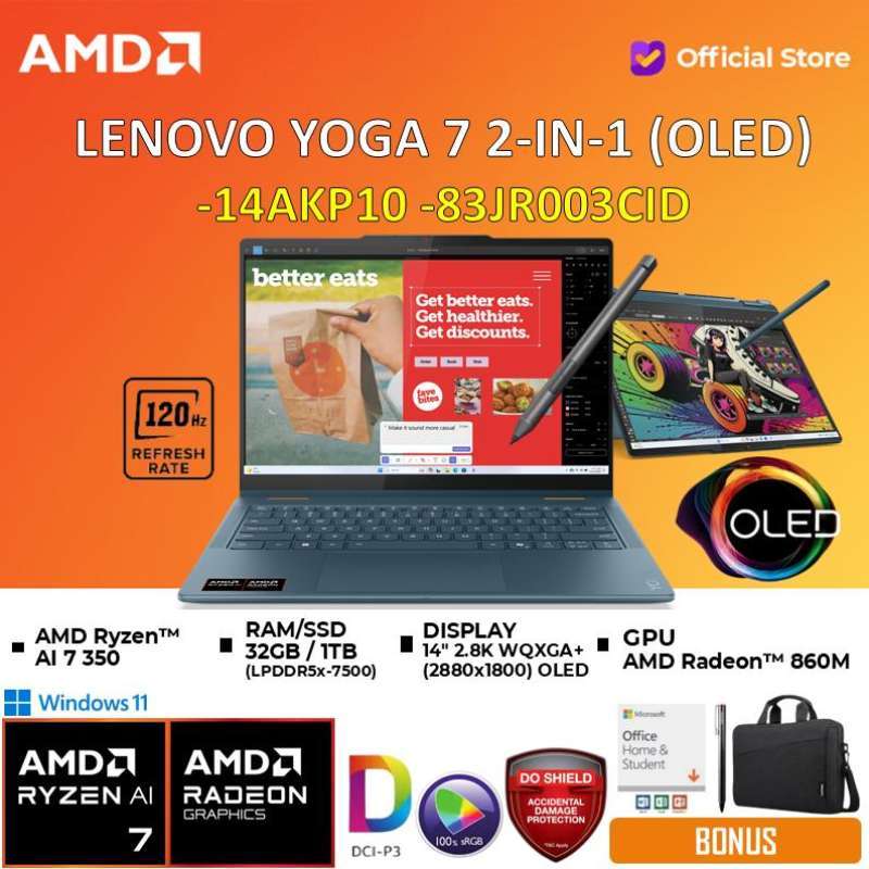 Lenovo Yoga OLED 2-in-1 Ryzen AI 350 32GB 1TB W11+OHS 14