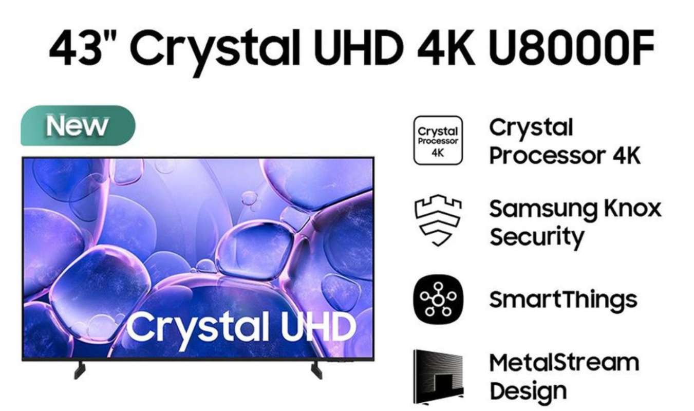 Jual Samsung 43 Inch 43u8000 Crystal Uhd U8000f 4k Smart Tv (2025 ...