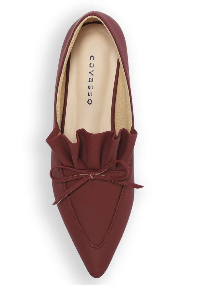 Nara Flats Shoes Maroon
