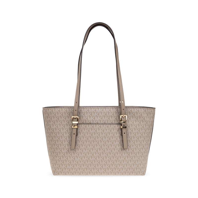 Michael Kors Quinn Medium Signature Logo and Leather Tote Bag Birch