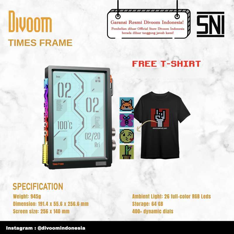 Promo Divoom Times Frame - Pixel Art Rgb Frame Transparan Diskon 15% Di ...