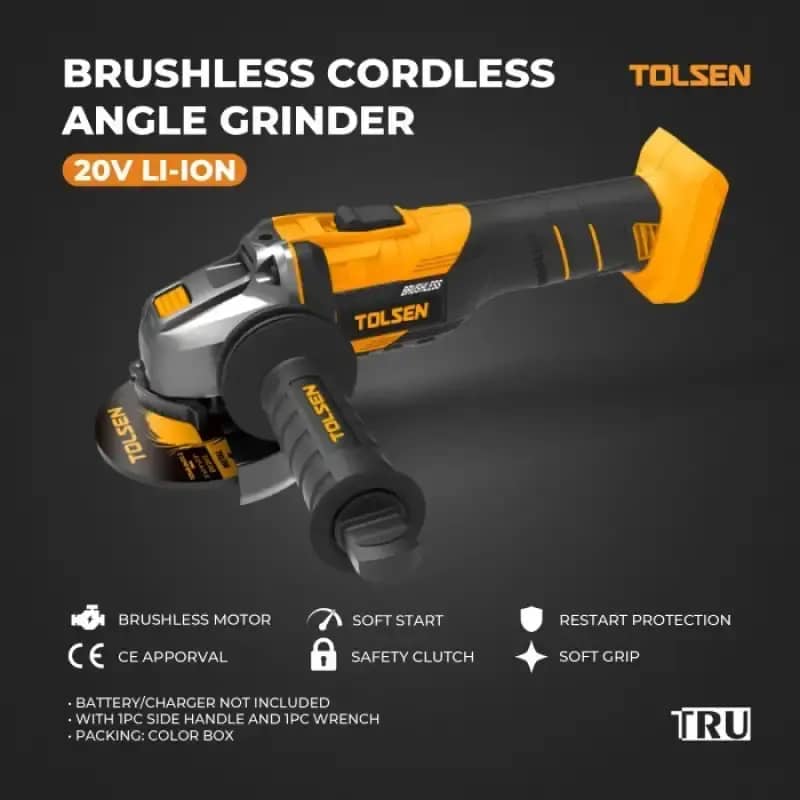 Jual 20v Li-ion Brushless Cordless Angle Grinder Mesin Gerinda - Main Image