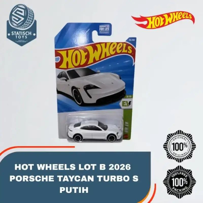 Hot Wheels 2026 - Porsche Taycan Turbo S - Colore Bianco - Scala 1:64 - Linea Principale