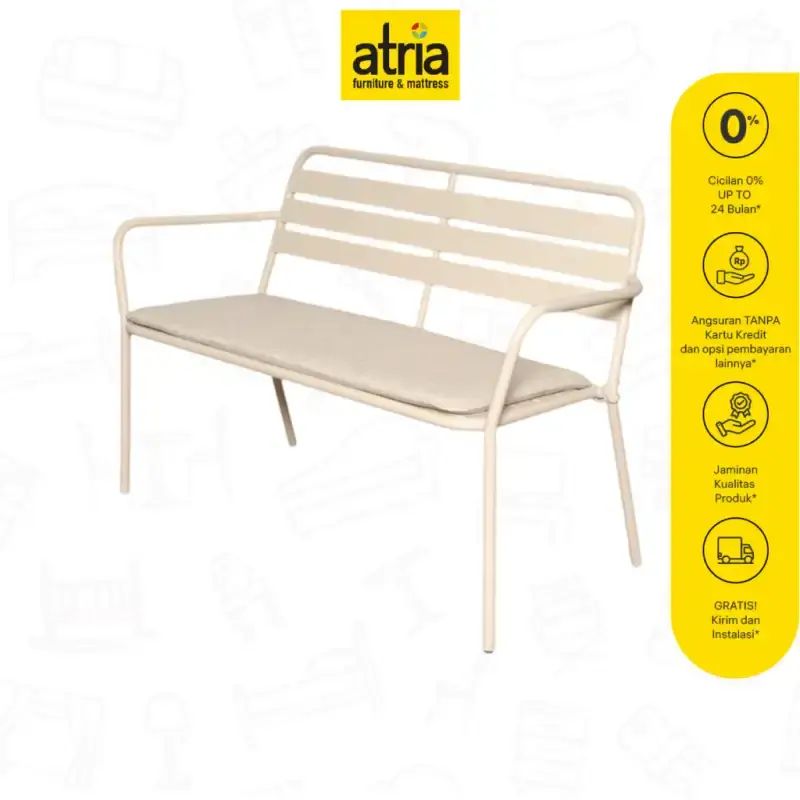 Jual Atria Galenka Bench Kursi Taman Minimalis Outdoor Putih Di Seller ...