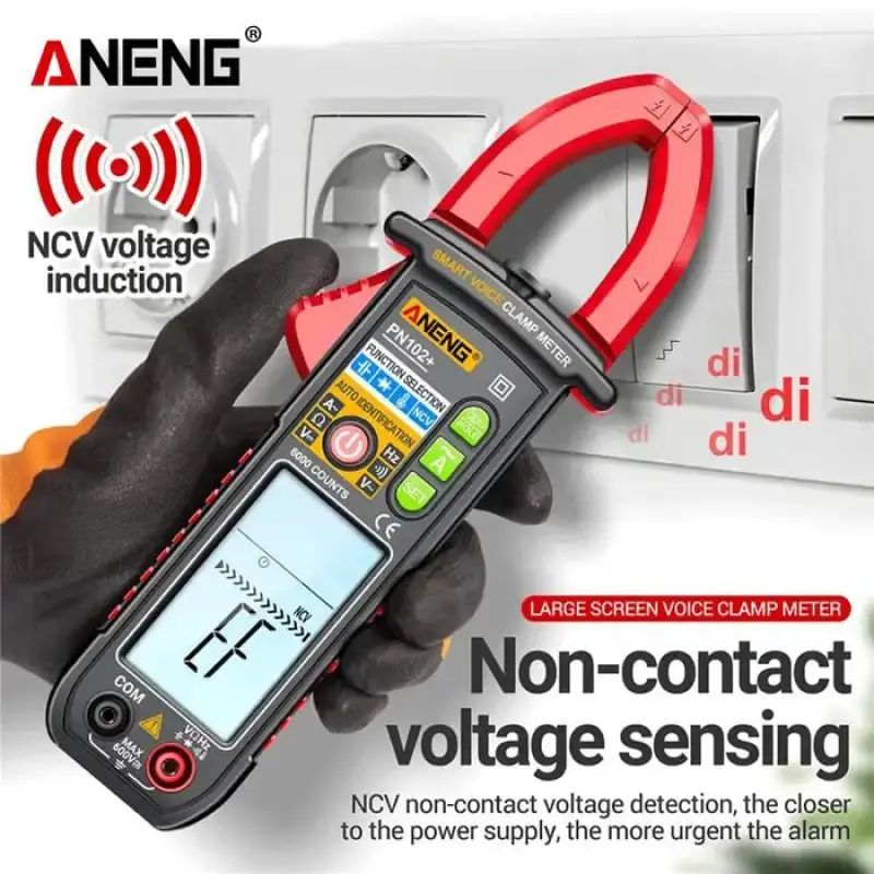 Jual (paket A) Aneng Pn102+ Pro Smart Voice Clamp Meter 6000 Counts Hz ...
