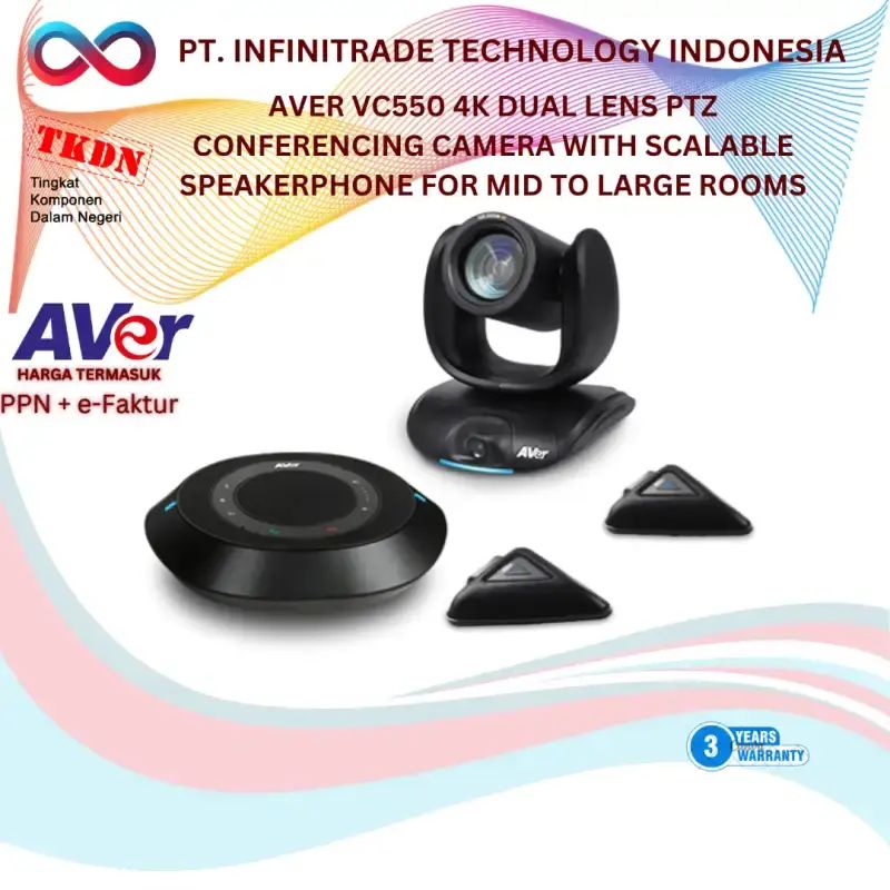 Jual Aver Vc550 4k Dual Lens Ptz Conferencing Camera With Scalable ...