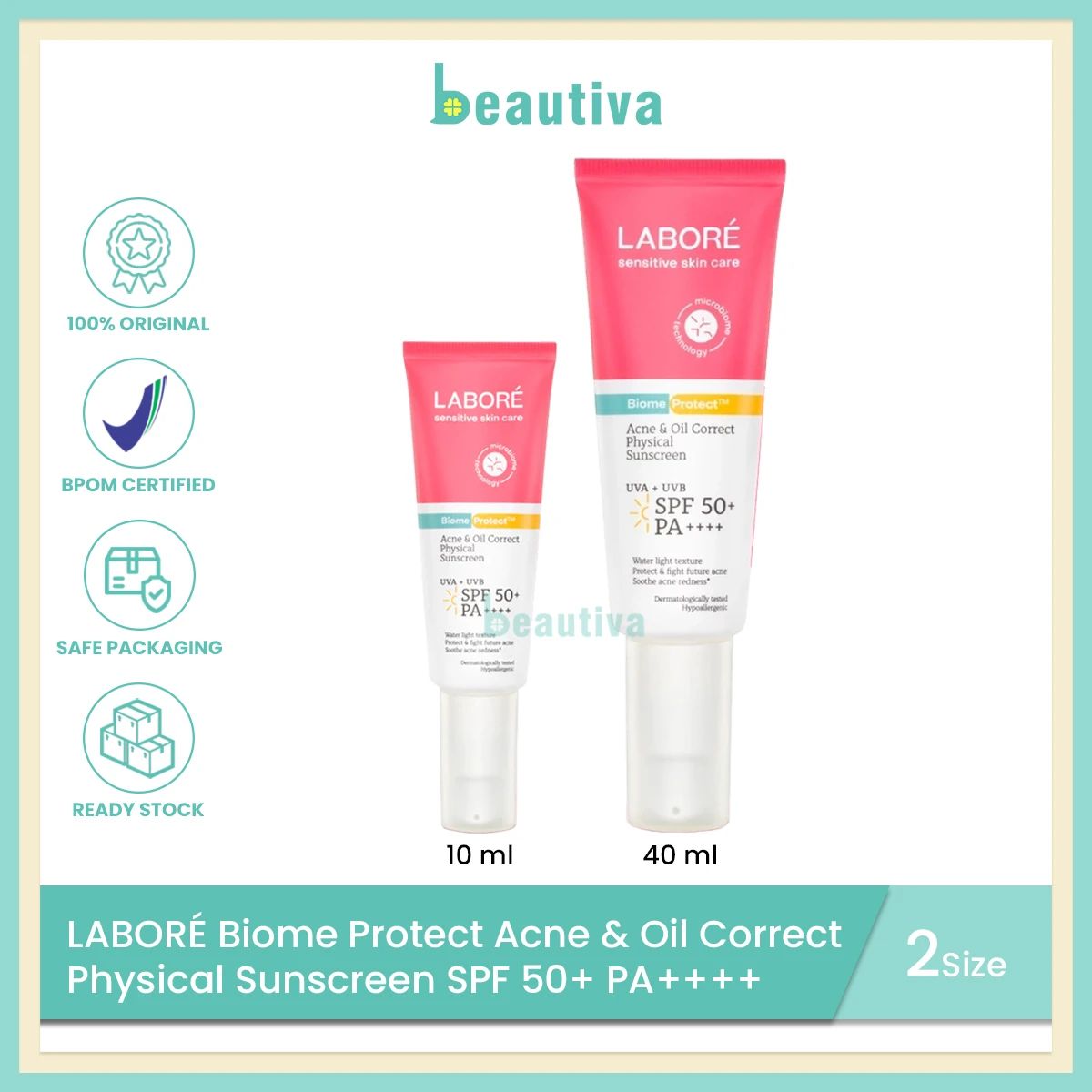 Packaging Labore Jual Labore Acne & Oil Correct Physical Sunscreen Spf 50+ Pa++++ - 40ml ...
