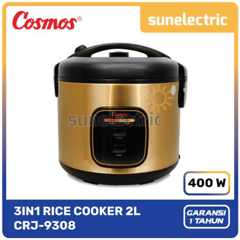 Promo Cosmos CRJ9308 Rice Cooker Stainless 3in1 Kapasitas 2 Liter