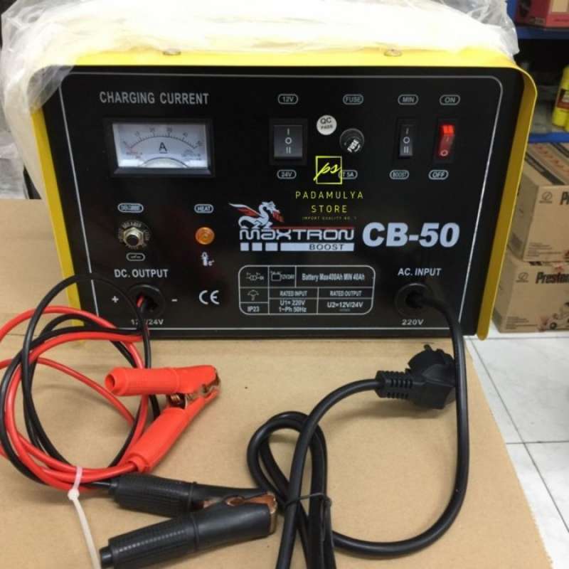 Promo Battery Charger Maxtron 50A Cb-50 12V 24V Travo Aki Kapal Genset