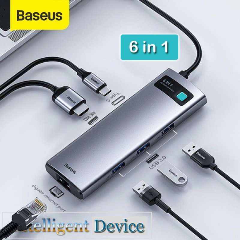 Promo BASEUS 6 in 1 Multifunctional HUB Docking Station USB TypeC Diskon 23 di Seller Tikno