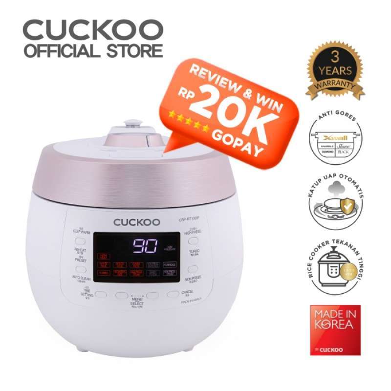 CUCKOO CRP-RT1008F Digital Steam Pressure Rice Cooker – Twin Pressure System, 1.8L (10 Cups), 1150W, White - View #7
