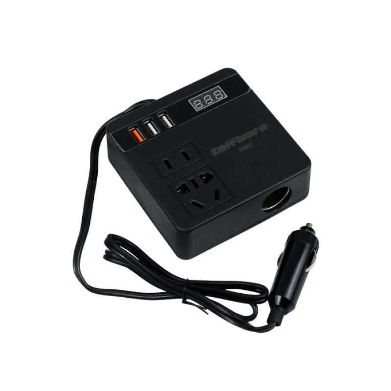 Promo TAFFWARE CAR POWER INVERTER CHARGER MOBIL DC TO AC 150 WATT ...