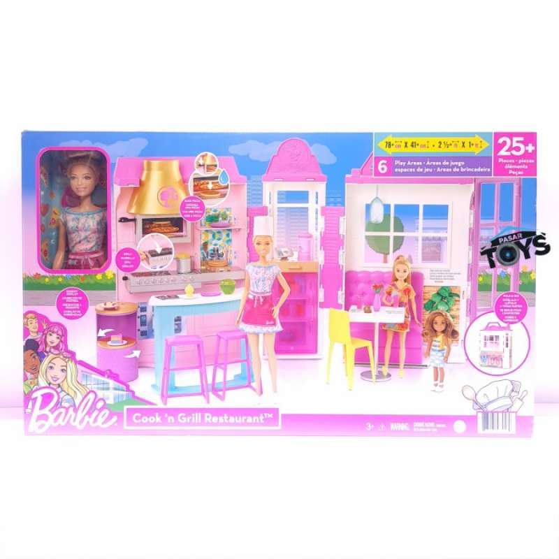 Promo Barbie Cook n Grill Restaurant Doll & Playset Mattel Original