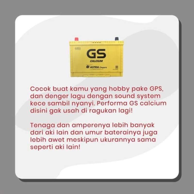 Jual Aki Gs Calcium Toyota Avanza Ns60 / 65b24r 55 Ah Garansi 6 Bulan