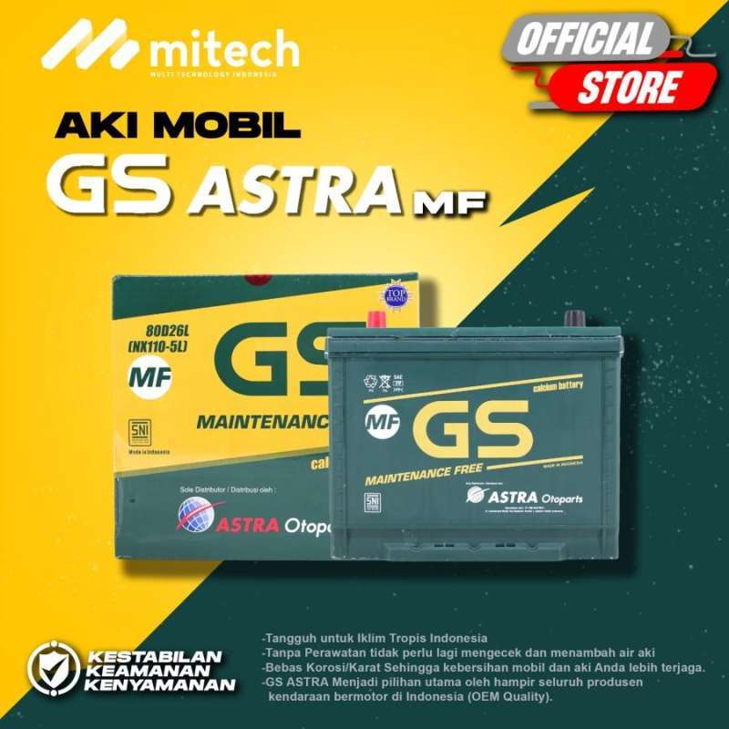 Jual Aki Mobil Mitsubishi Triton GS MF ASTRA 80D26L Aki Kering 12V