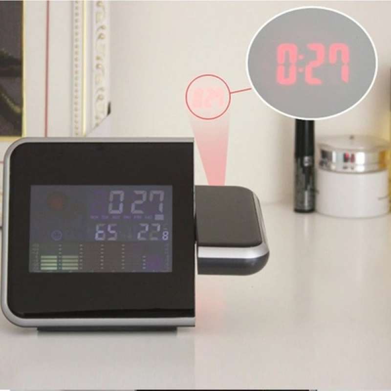 Promo Jam Penunjuk Cuaca Proyektor Kamar Ruangan Tamu LED Digital Clock