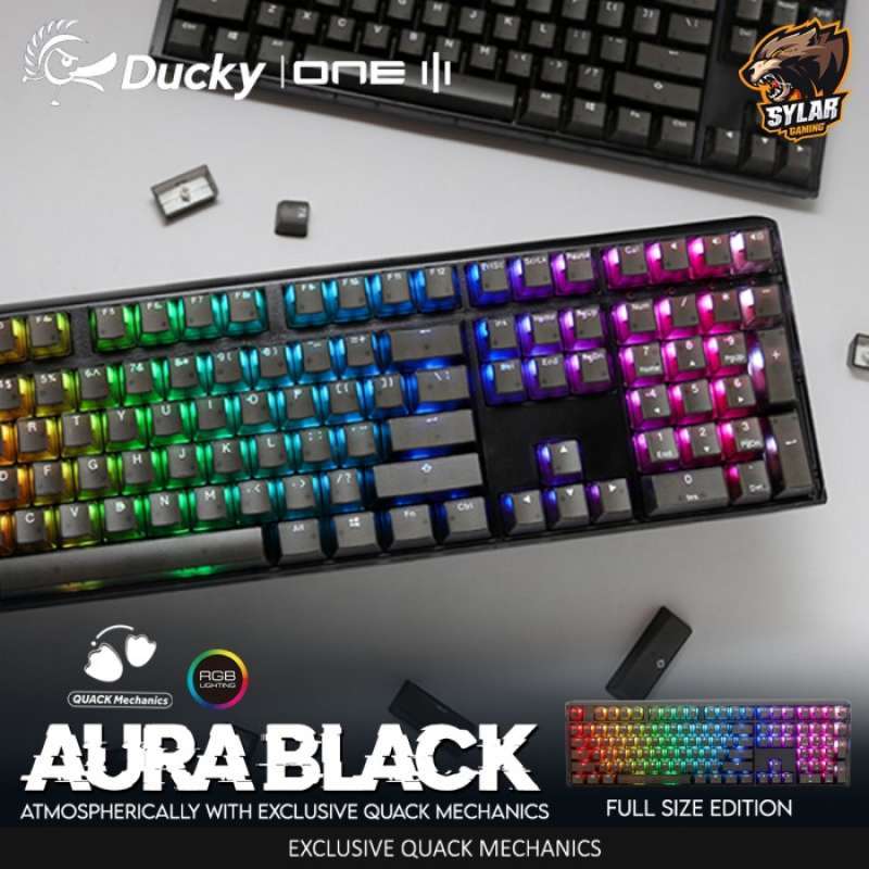 Promo Ducky One 3 Aura Black RGB Hotswap Mechanical Gaming Keyboard