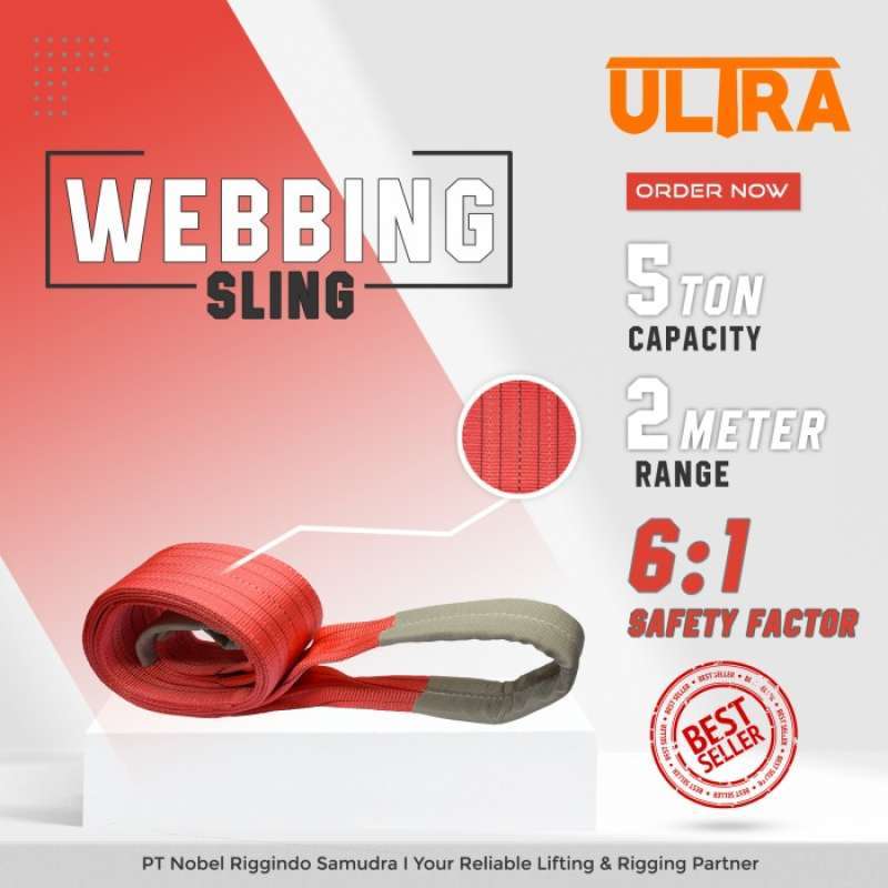 Jual bing Sling 5 Ton X 2 Meter (2ply) Ultra Safety Factor 61 Di