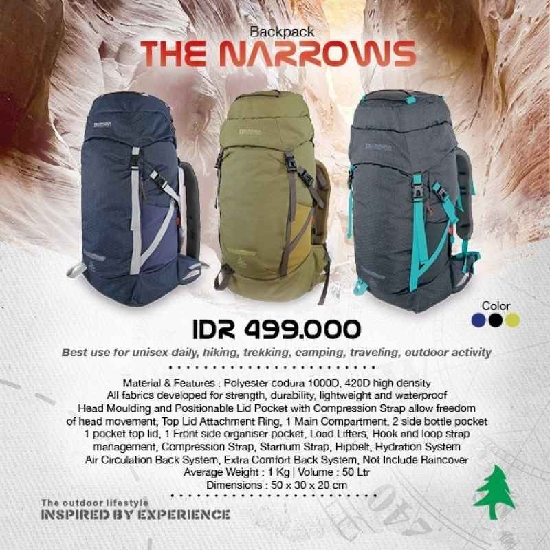 Promo Carrier Consina The Narrows Backpack Tas Gunung 50 Liter Original