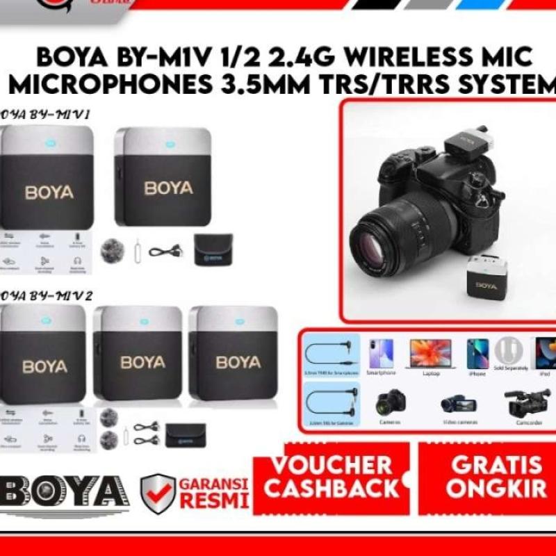 Promo Boya By-M1V 1/2 / By-M1V-1 Wireless Lavalier Microphone 3.5Mm Trs ...