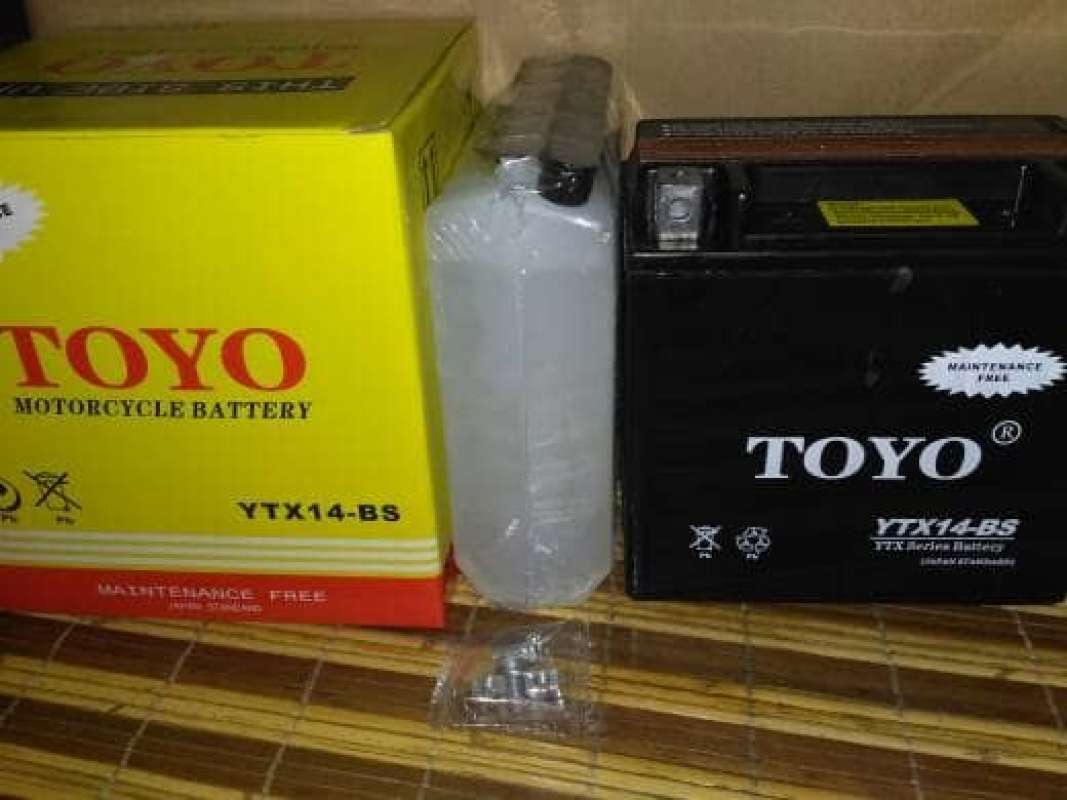 Promo Aki motor TOYO MF YTX14-BS 12 V 14 Ah Diskon 23% di Seller Berkah
