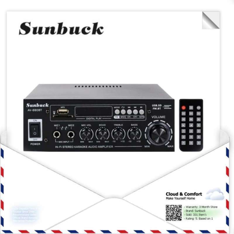 Promo Sunbuck Audio Bluetooth 5.0 Dac Amplifier 2 Ch Remote 2000W - Av ...