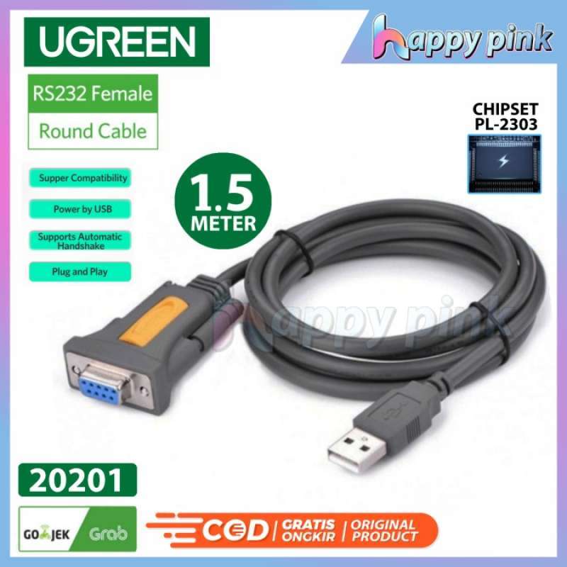 Promo UGREEN Kabel USB to DB9 RS232 Serial Female 1,5M - Multivariasi ...