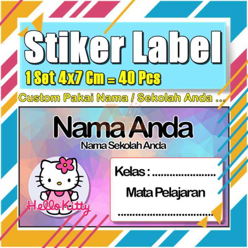 Hello Kitty Record Label Jual Stiker Label Hello Kitty Model K Buku Pelajaran Anak Vol-109 di ...
