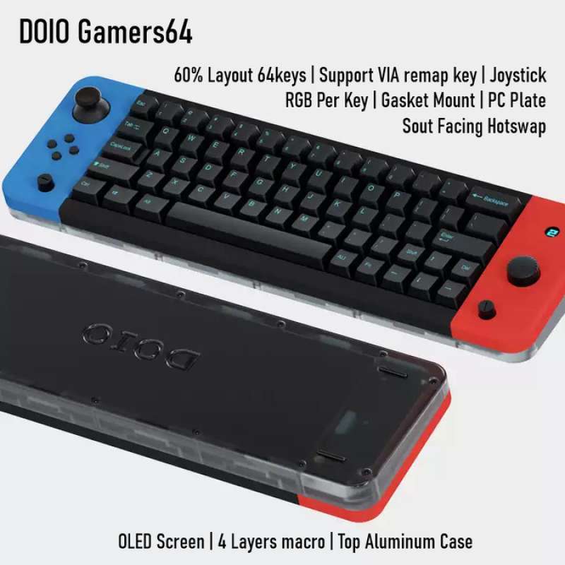 Jual Doio Gamers64 Gasket Mechanical Keyboard With Oled Knob And ...