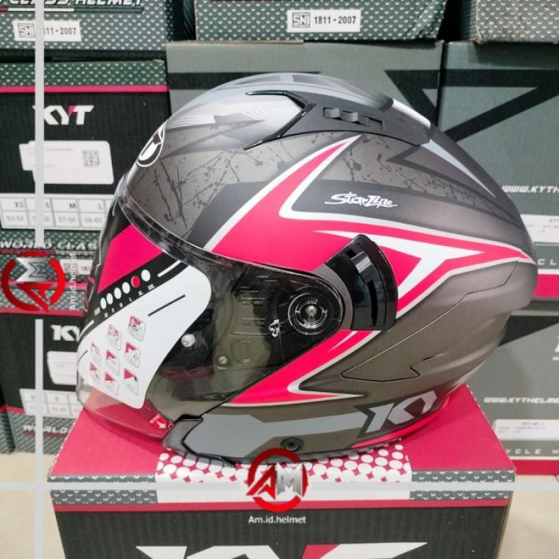 Promo Helm Kyt Nfj Attitude Matt Antracite Double Visor Kyt Nfj Half