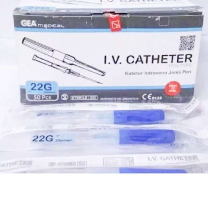 Promo Iv Catheter Pen Merk Gea Ukuran 22G Diskon 17 di Seller Mahanani