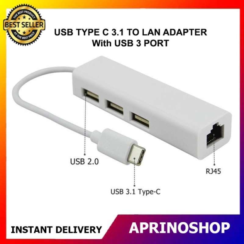 Promo Usb Type C 3.1 To Lan Adapter Usb 3 Port Rj45 Lan Converter ...