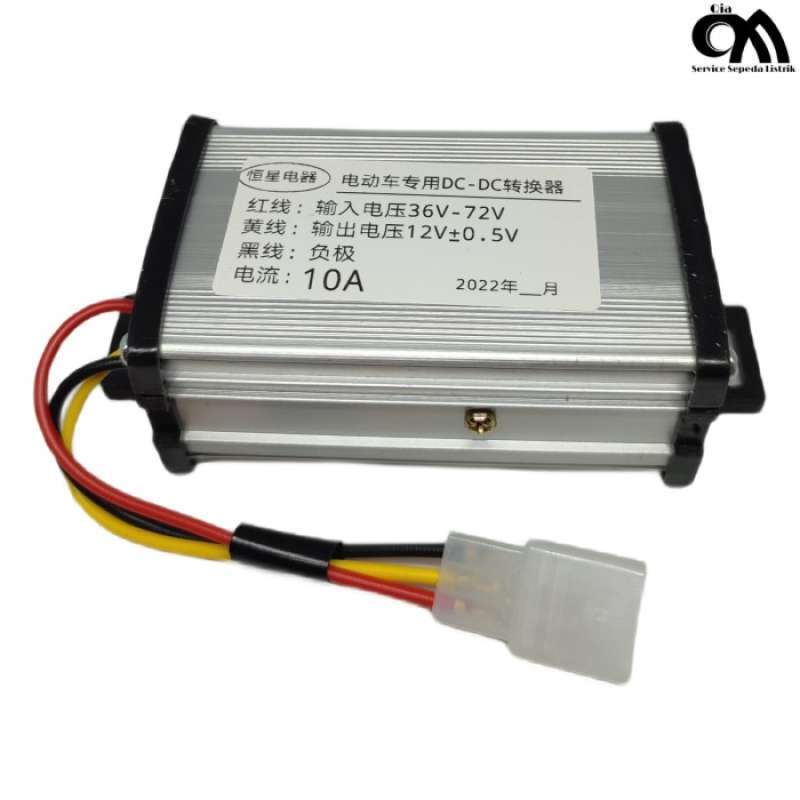 Jual converter / reducer dc to dc 36v72v ke 12v 10a untuk sepeda