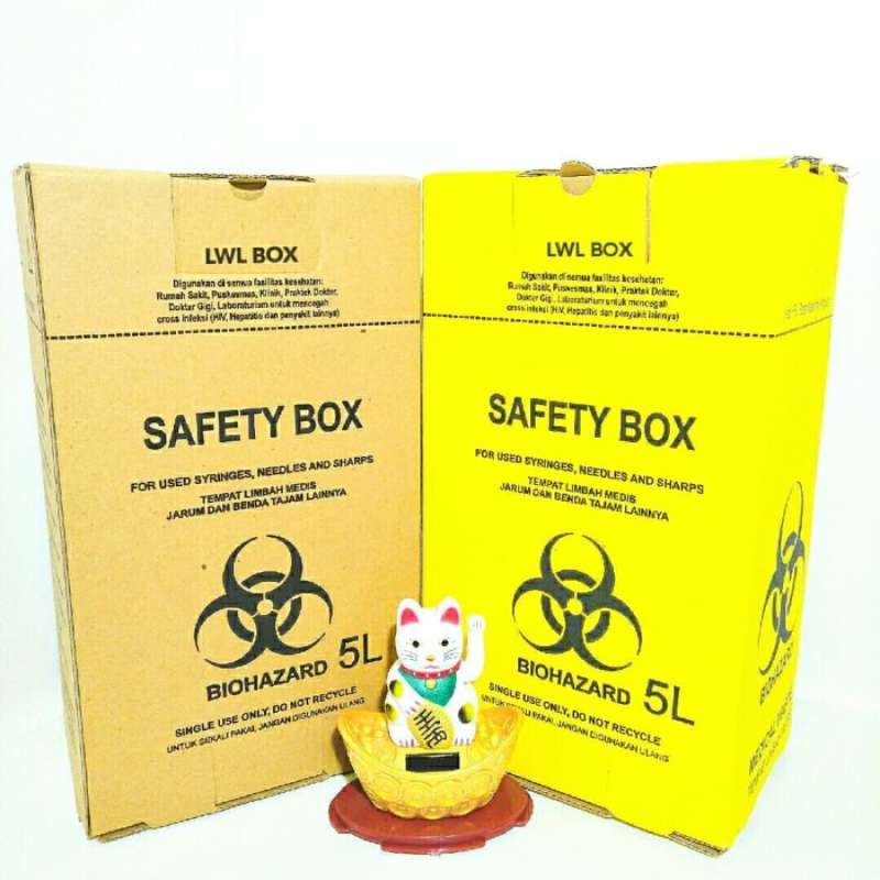 Promo Safety Box 5 Liter - Brown - Paket 20pcs - Safety Box Biohazard ...