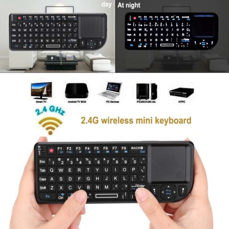 Promo 2.4G Mini Wireless Multimedia Keyboard + Touchpad Pc Laptop Smart ...